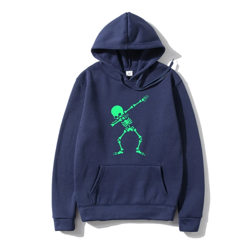 

Skeleton Dab Halloween Pumpkin Mens Glow In Dark Scary Hoodys Presen Skull Outerwear