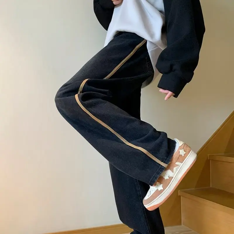 2023 Mens Jeans Pants Classic Fashion Straight Sweatpants Blue Stretch Denim Trousers