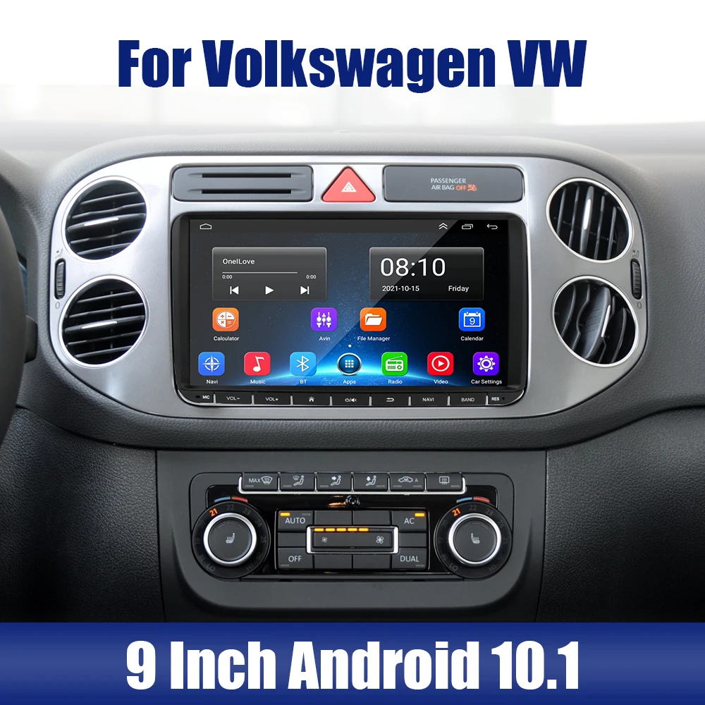 

9-дюймовый автомобильный радиоприемник для VW Passat Golf Seat Skoda HD сенсорный экран 2 Din FM-приемник MP5 плеер GPS Bluetooth Wi-Fi Android 10,1