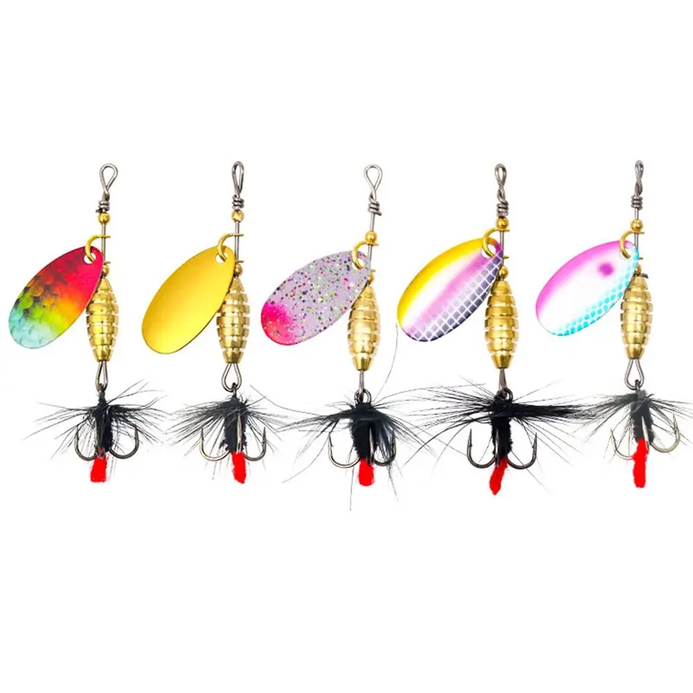 Купи 1PC Fishing Lure Rotating Spinner Spoon Bait Metal Sequins Bait Sharp Treble Hooks Wobbler Crankbait Outdoor Fishing Tackle за 70 рублей в магазине AliExpress