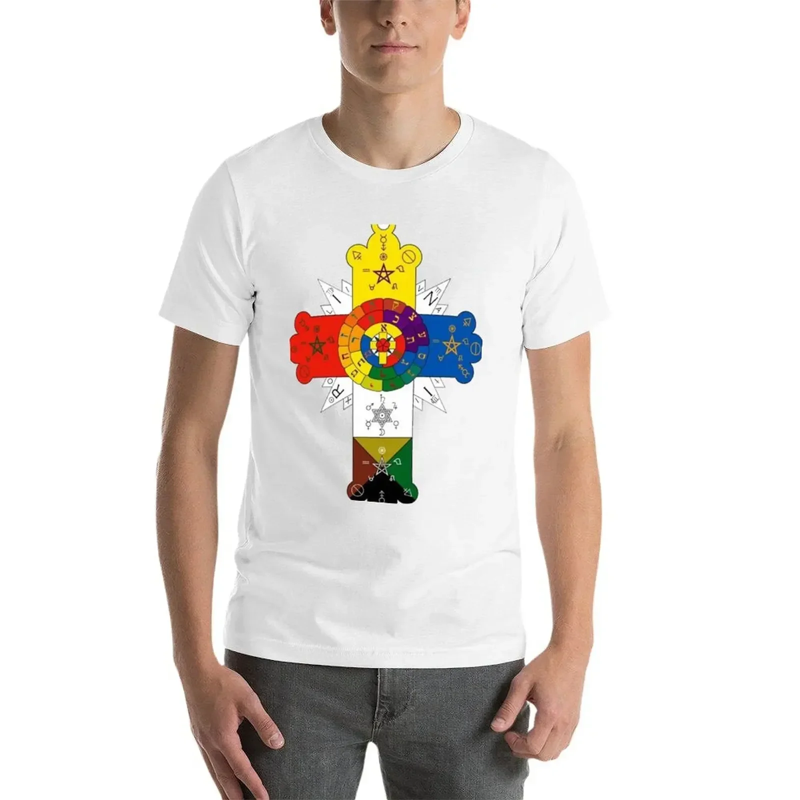 Футболка Hermetic Rose Cross тяжелые весы дешевые вещи винтажная одежда рубашки в стиле