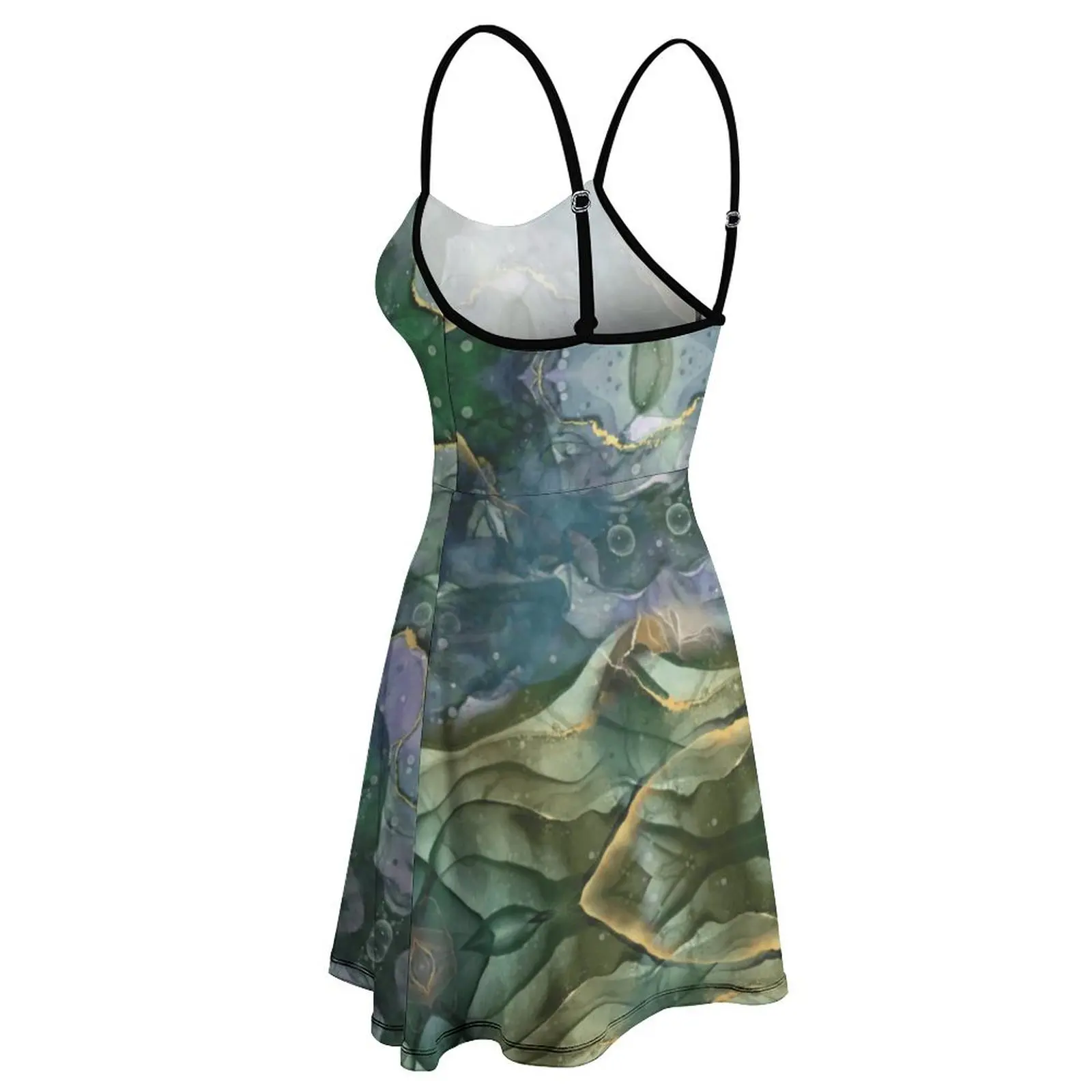 Зеленая синяя Золотая чернильная абстрактная салфетка забавная экзотическая