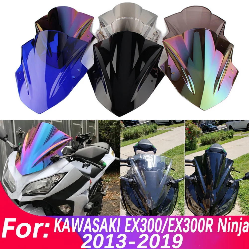 Ветровое стекло для Kawasaki Ninja 300 EX300R EX 300R 2013-2019, ветровое стекло с двойными пузырьками, аксессуары для мотоциклов, обтекатель, отражатель