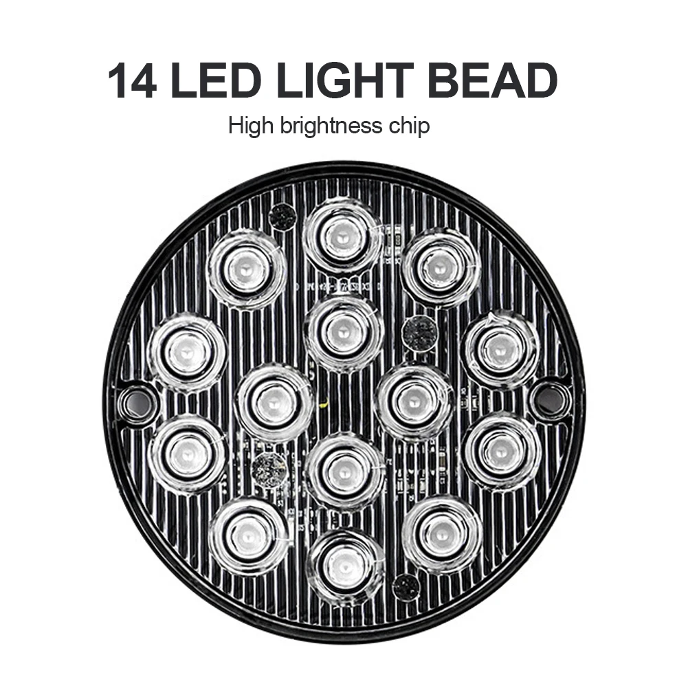 

3" Round LED Strobe Warning Light Car Rear TailLight Brake Stop Side Marker Turn Warning Indicator Truck Emergency FlashingLight