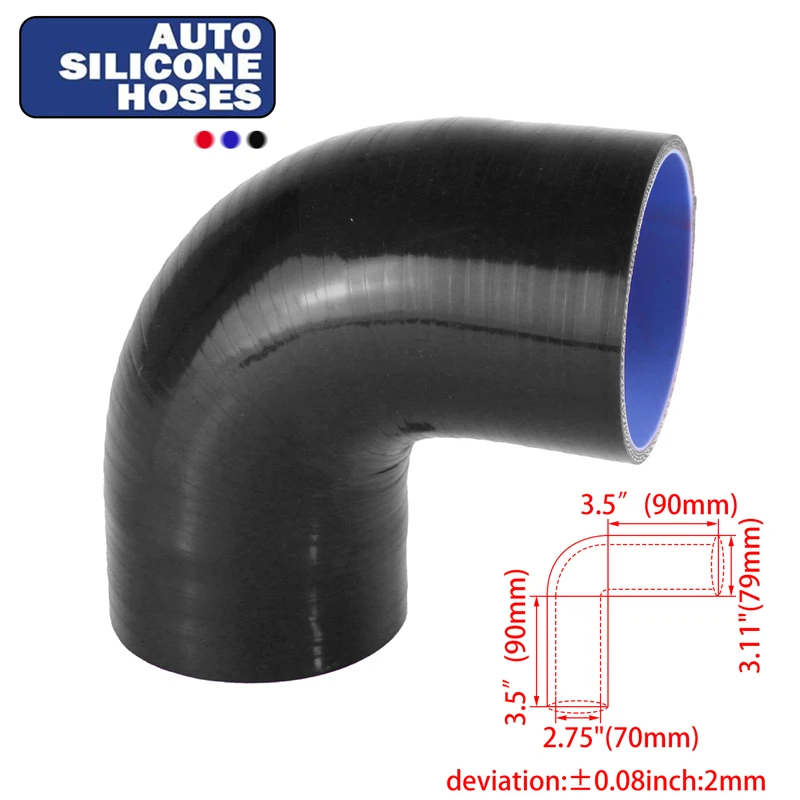 

90 градусов, от 70 мм до 79 мм, редуктор, силиконовый шланг, соединитель локтя, интеркулер, турбошланг