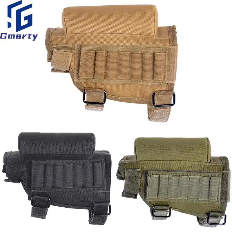 

Adjustable Outdoor Tactical Butt Stock Rifle Cheek Rest Pouch Bullet Holder Nylon Riser Pad Ammo Cartridges Bag