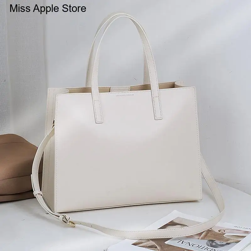 14 Inch Laptop Bag Women's Bag New Female Handbags Fashion Briefcase Genuine Leather Commuter Portable Shoulder Tote Bags