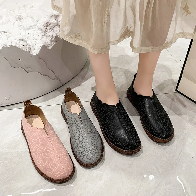 

Туфли женские с перфорацией, лоферы, дышащие удобные, оксфордская подошва, без застежки, на платформе, плоская подошва, повседневная обувь