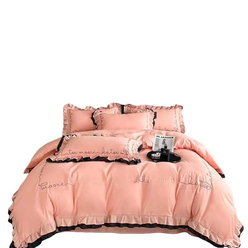 Французский слей роскошный двухслойный кружевной пододеяльник с тяжелой