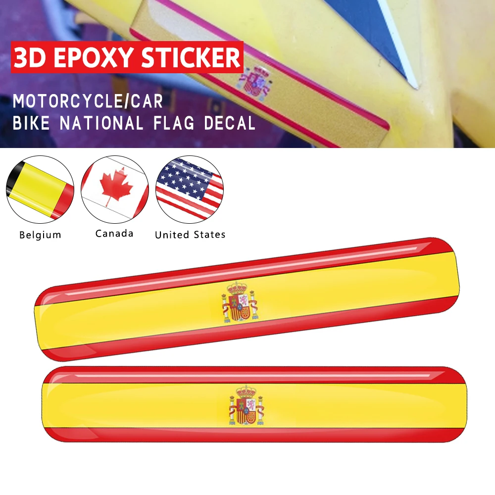 2022 Spain Flag Badge Sticker Racing Sponsor Logo Compatible Car ATV Dirt Bike Motorcycle 3D Fuel Tank Reflective Decor Decal