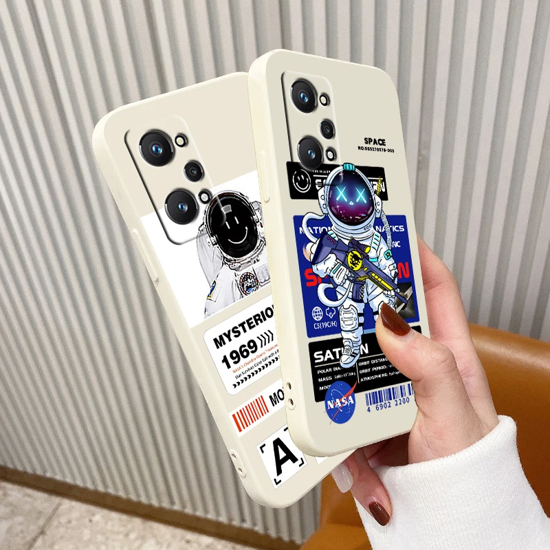 

luxury astronaut poster cool For OPPO Realme 8 7 6 5 i GT Pro Master Neo2 3 C21 Y Reno5 Lite 6Pro Liquid Rope Phone Case