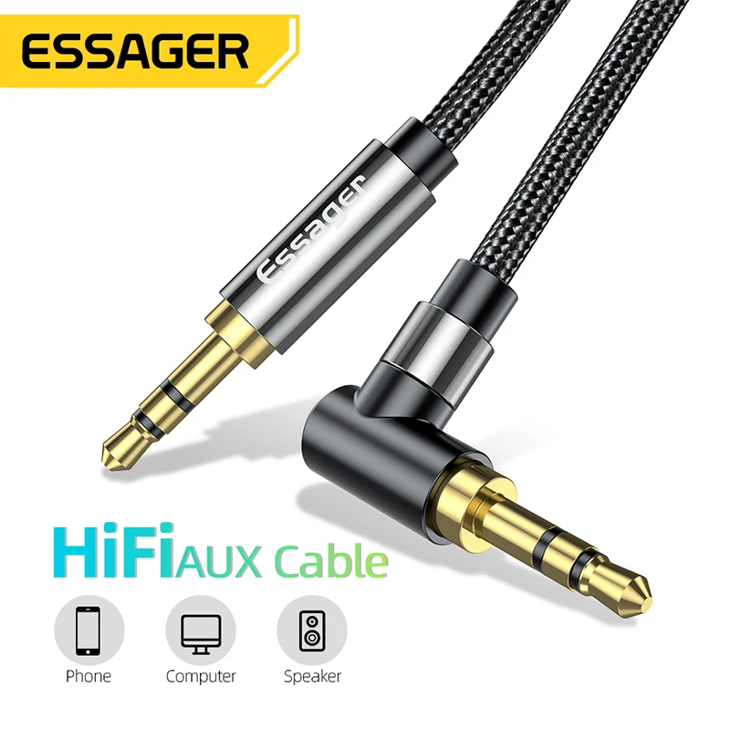 

Essager AUX Cable 3.5mm Jack Audio Cable For Speaker Wire Headphone Car 3.5 mm Jack Hifi Aux Adapter Cord For Xiaomi mi Laptop