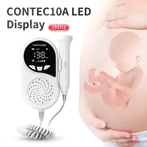 Contec Фетальный допплер розовый 2/3/8 МГц
