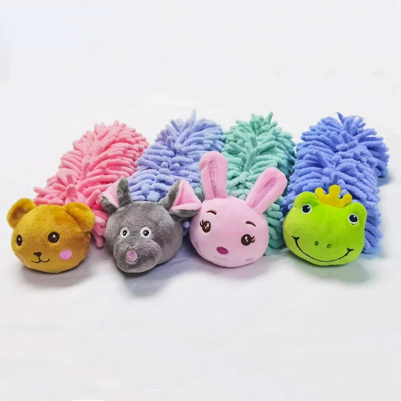 

Pet dog toy gnaw bite sound toy for Small Large Dogs mop velvet built-in sounder Chew Toys Cleaning Teeth Training Products