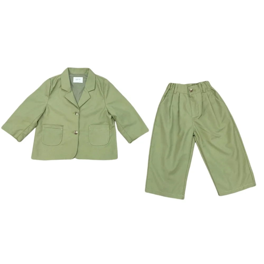 Freely Move Kid Boys Autumn Suit Girls Boys Baby Suit Clothes 2022 New Children's Clothing Casual Solid Tops + Pants 2 Piece Set