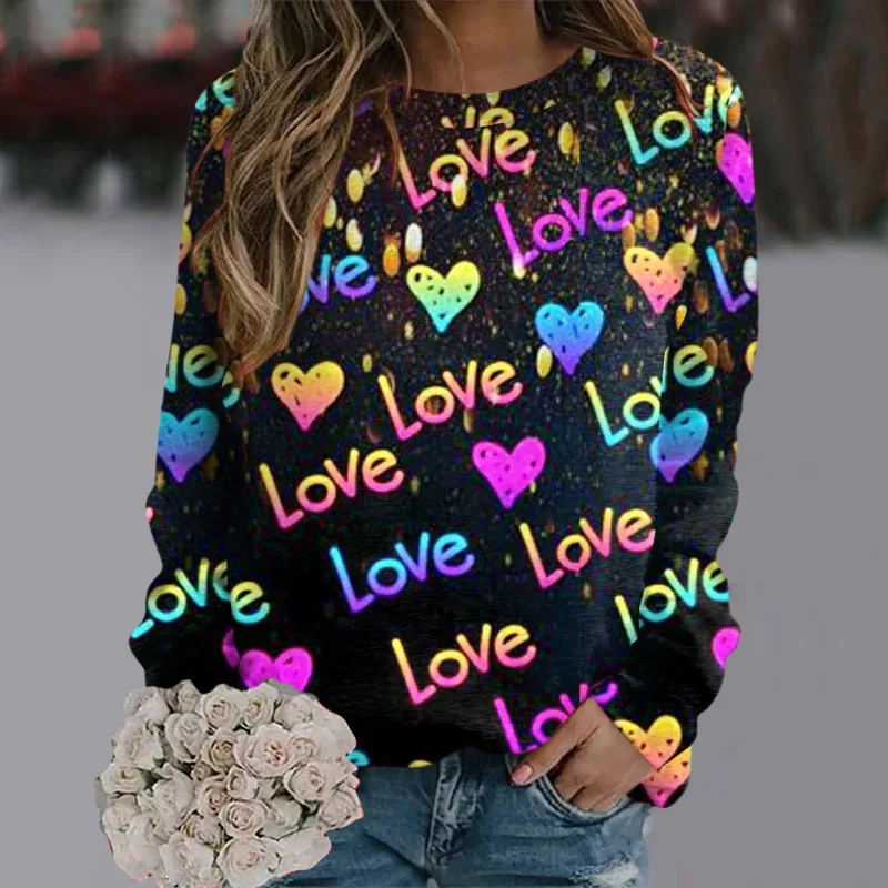 

2023 European and American women's wholesale cross-border autumn and winter new fashion women's long-sleeved crewneck hoodie