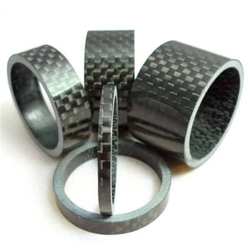 

5Pcs 1 1/8" 3mm 5mm 10mm 15mm 20mm 5 Shape Carbon Fiber Washer Bike Bicycle Headset Stem Spacers Kit For bicycle Fix Refit