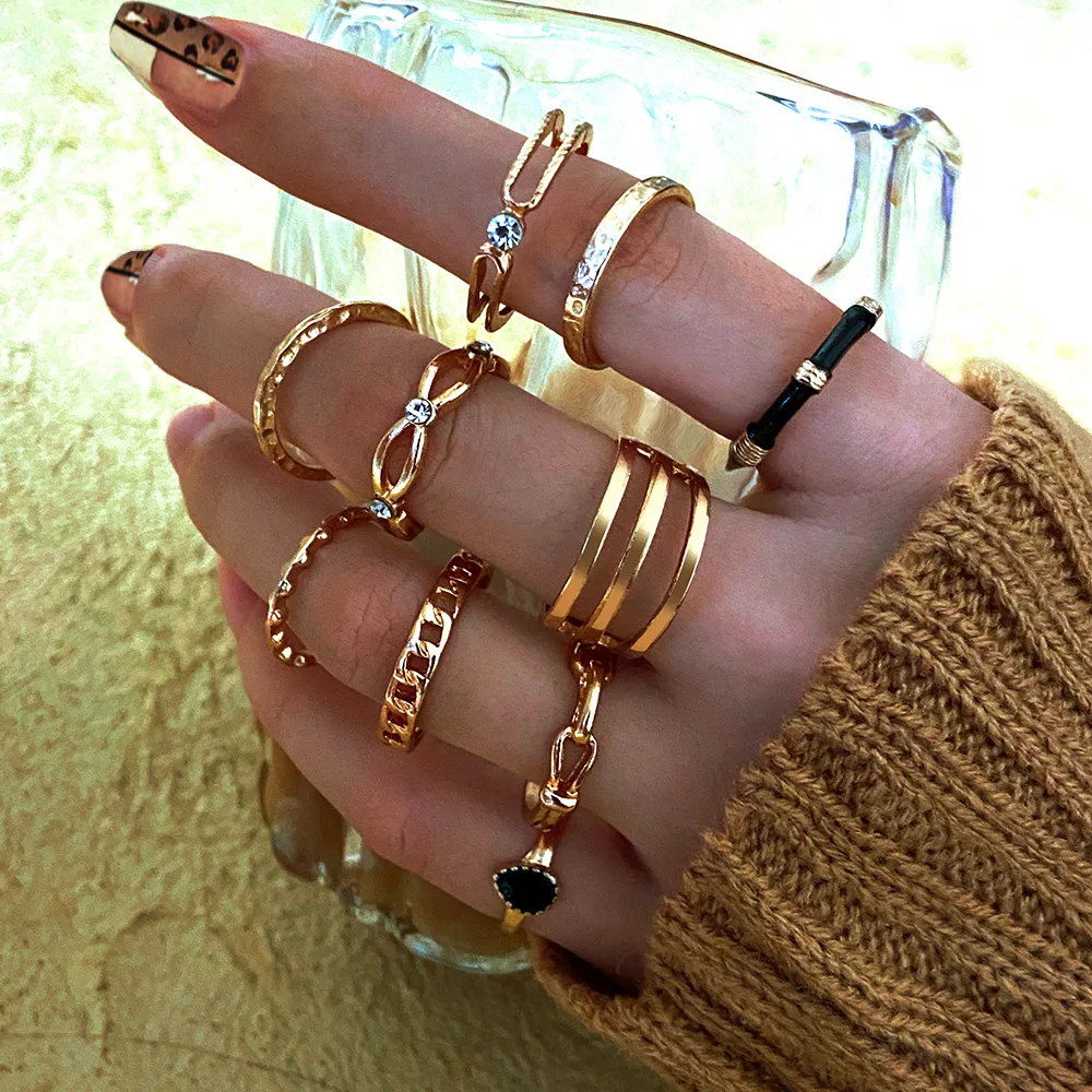 

Set New Vintage Dark Cutout Set Zircon Black Knuckle Ring Jewelry Accessories Available for Retail and Wholesale