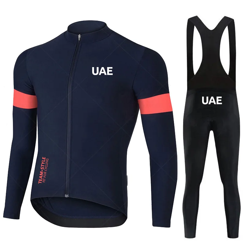 2024 команда UAE одежда для велоспорта с длинными рукавами весенне-осенний комплект