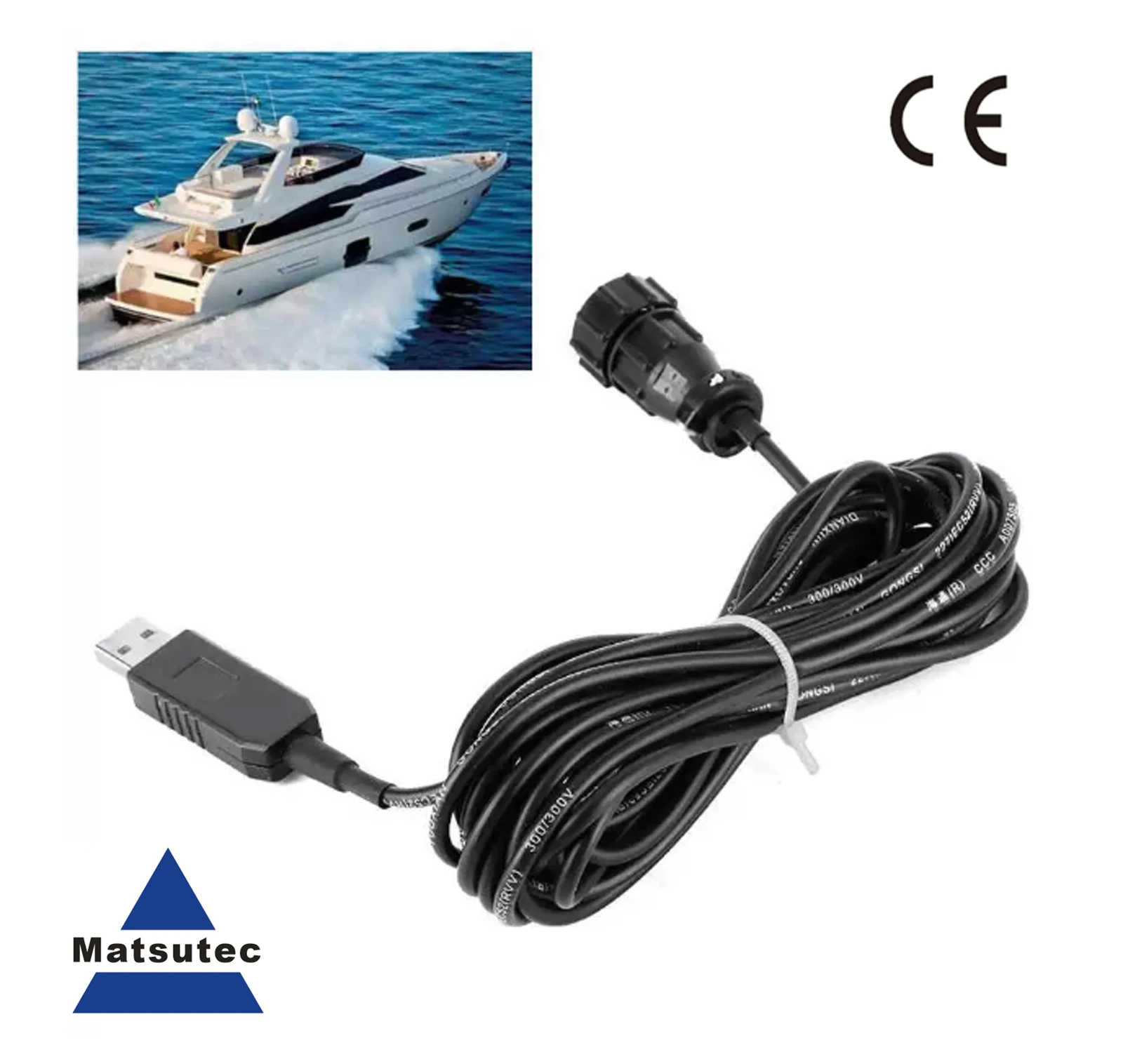 Фото NPC-100 Пилотная вилка AIS USB-кабель для передачи данных 2-метровый стандарт IMO Интерфейс пилота AIS Кабель USB 2.0 №2