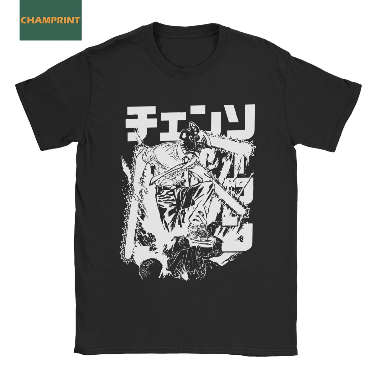

Chainsaw Man Warrior Denji Men's T Shirt Manga Funny Tees Short Sleeve Crew Neck T-Shirts Cotton Party Clothes