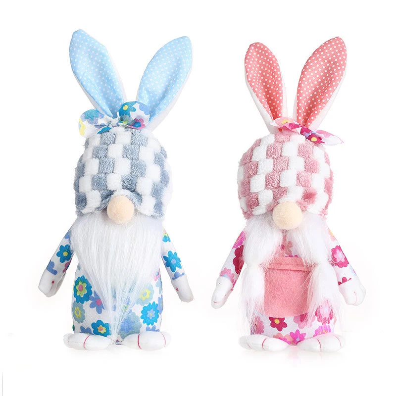 

Faceless Gnome Rabbit Doll Handmade Reusable Home Decoration Spring Bunny Ornaments Kids Gift For Easter Valentine's Day