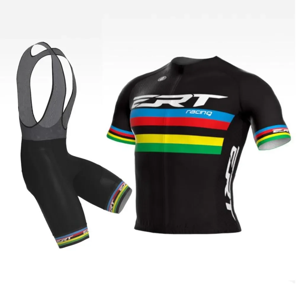

Летняя командная веломайка ERT, комплект с нагрудником 20D, одежда для горного велосипеда, Бразильская велосипедная одежда, велосипедная одежда, мужская короткая майка, брючный костюм