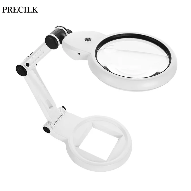 

LED Optical Lens Handheld Magnifier Loupe Repair Folding Desktop Magnifying Glass Reading Phone Screen Jewelry Identification