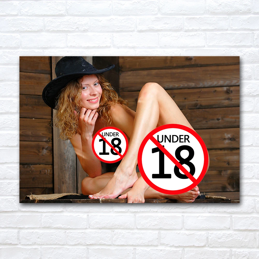 Обнаженная ковбойка постер сексуальная женщина холст искусство модная