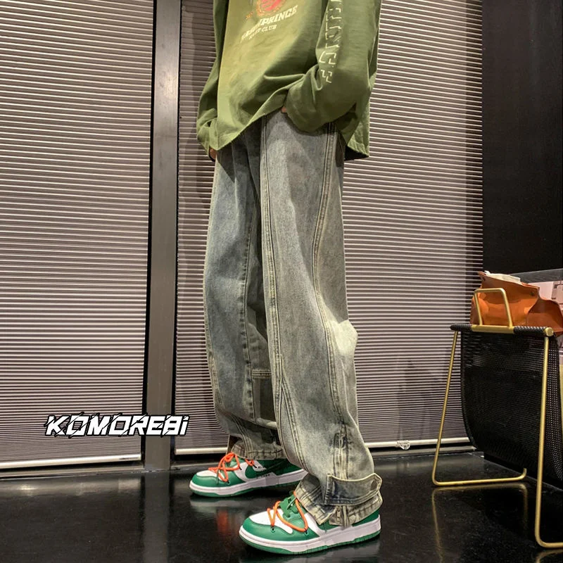 

Privathinker модные брендовые мужские джинсы на молнии с потертостями в стиле хип-хоп прямые мужские джинсовые брюки на молнии Мешковатые повседневные брюки