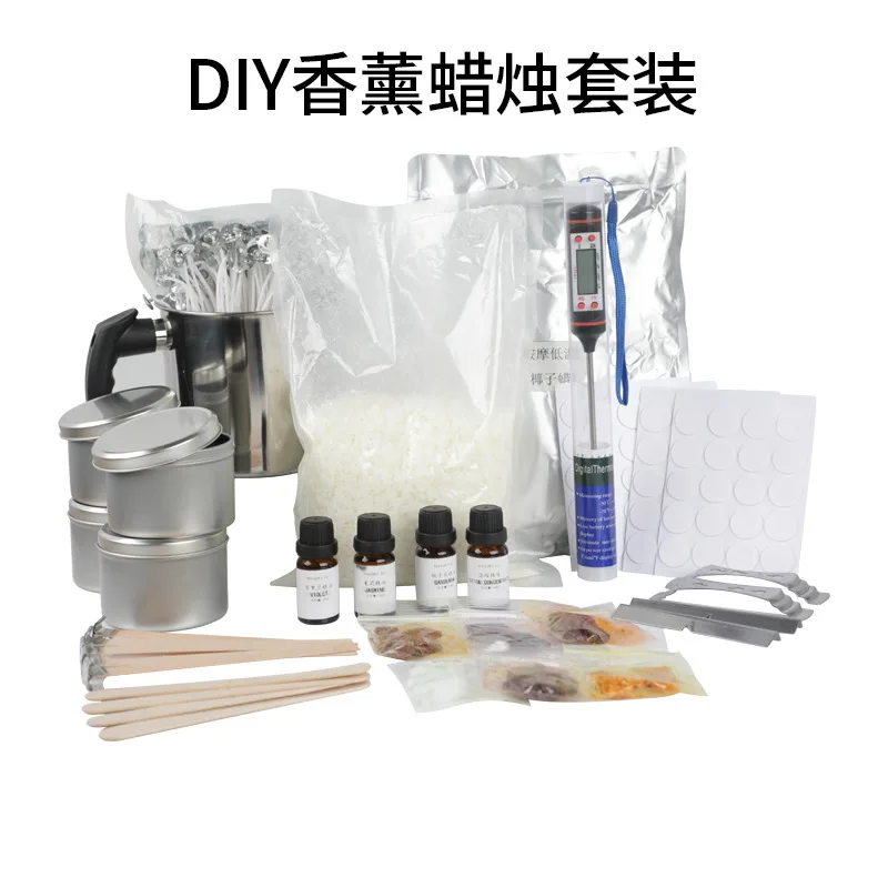 

1 Set Candle Making Kit Pouring Pot Wicks Sticker DIY Candle Fixator Craft Tools DIY Handmade Candle Set With Cotton Core Holder