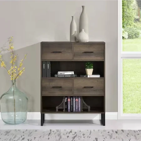 Фото Hohes интеллектуальные торговли Mit Schubladen Breites Bosnacherregal Mit 2 Schubladen, Moderne musicacherregal-Steh Regale №2