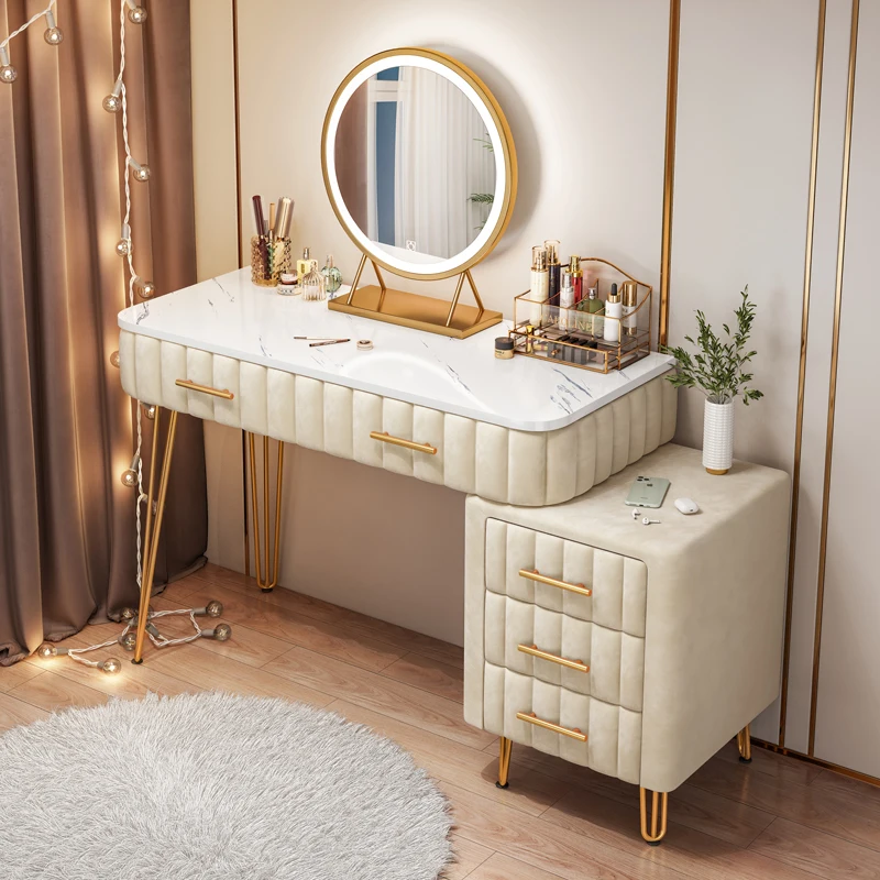 

Girl Bedroom Makeup Led Mirror Dressing Table Dressing Room Set Makeup Table with Mirror Mueble Tocador Furniture Luxury XY50D