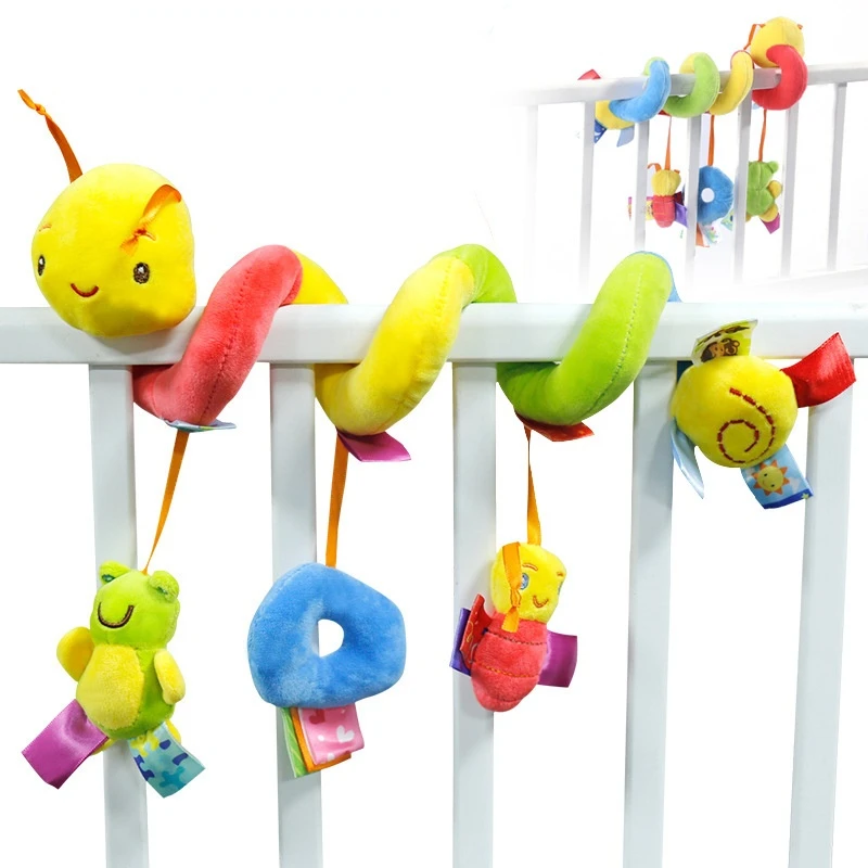 

Baby Rattles Mobiles Educational Toys Activity Spiral Crib Baby Playing Stroller Hanging Doll For ChildrenToddler Kids Bed Bell