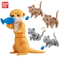 genuine bandai gashapon capsule toy gachacat joint movable figure fox cat figurine desktop ornaments