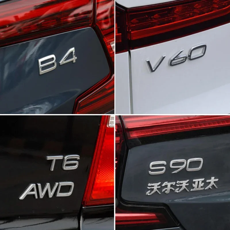 Логотип из АБС-пластика T4 B5 T6 T8 V8 AWD значок на крышку багажника для Volvo S40 S60 S90