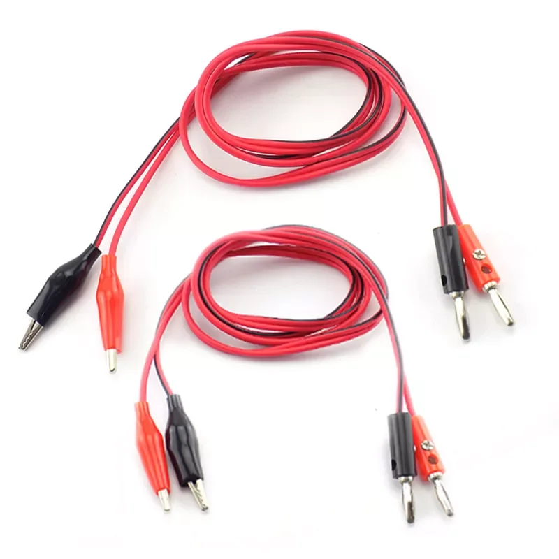 

Pair 4mm Banana Plug with Alligator Clip to AV Electrical Clamp Test Lead cord Cable Connectors wire for Multimeter