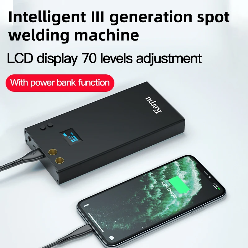 OLED Display Mini 7 Gears Adjustable Spot Welder With Type-C Spot Welding Machine Nickel Sheet Spot Welding Pen For18650 Battery