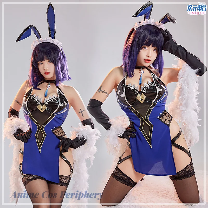 

Костюм для косплея для коллег Yelan Genshin, сексуальный Банни для девушек, модель Комбинезоны для котов Genshin Impact Yelan, черное сексуальное нижнее белье, Хэллоуин, стоимость