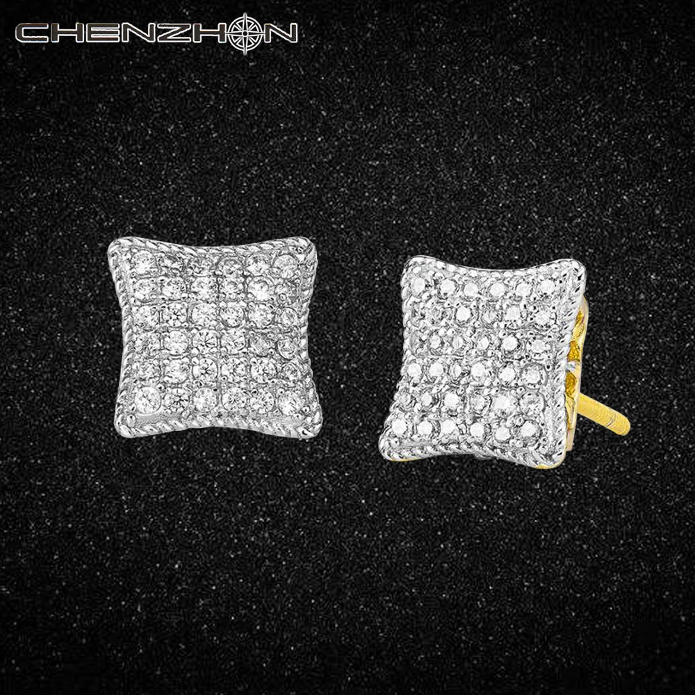 Серьги-гвоздики CHENZHON из серебра 925 пробы с фианитом в форме кайта | Украшения и