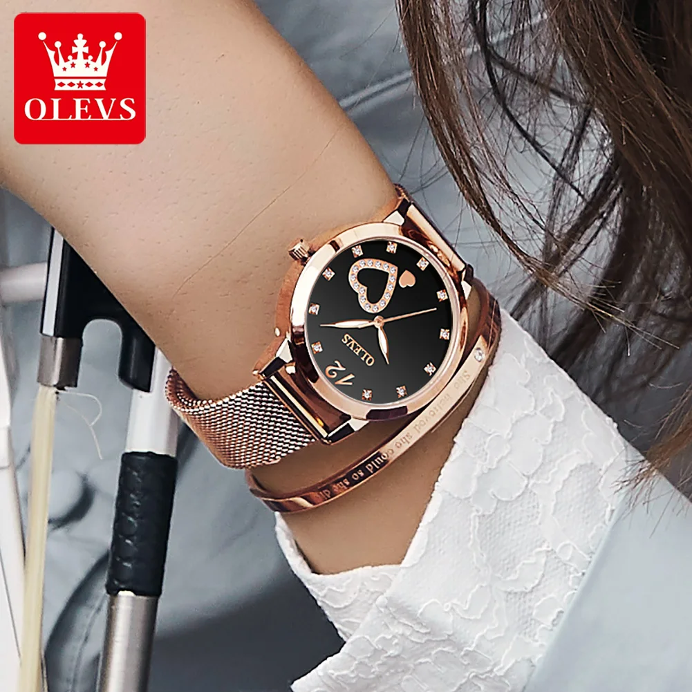 OLEVS 5189 Waterproof Japan Quartz Women Wristwatches Fashion Stainless Steel Strap High Quality Watches for Women enlarge