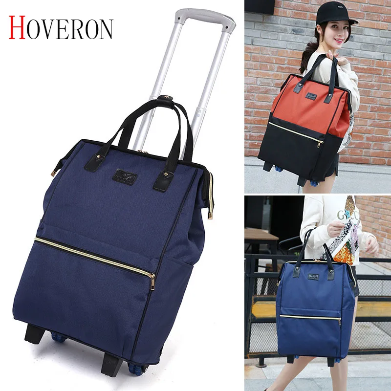 Women Business Travel Trolley Bags travel Backpacks with wheels luggage trolley backpack Mochila Oxford Rolling Baggage Suitcase