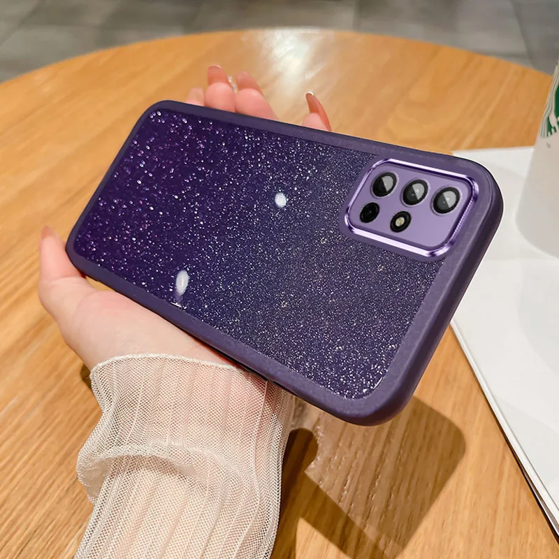 

Luxury Clear Gradient Glitter Case For Samsung Galaxy A32 A52 A52S A72 A10 A20 A30 A50 A21S A12 A22 A10S Lens Protection Cover