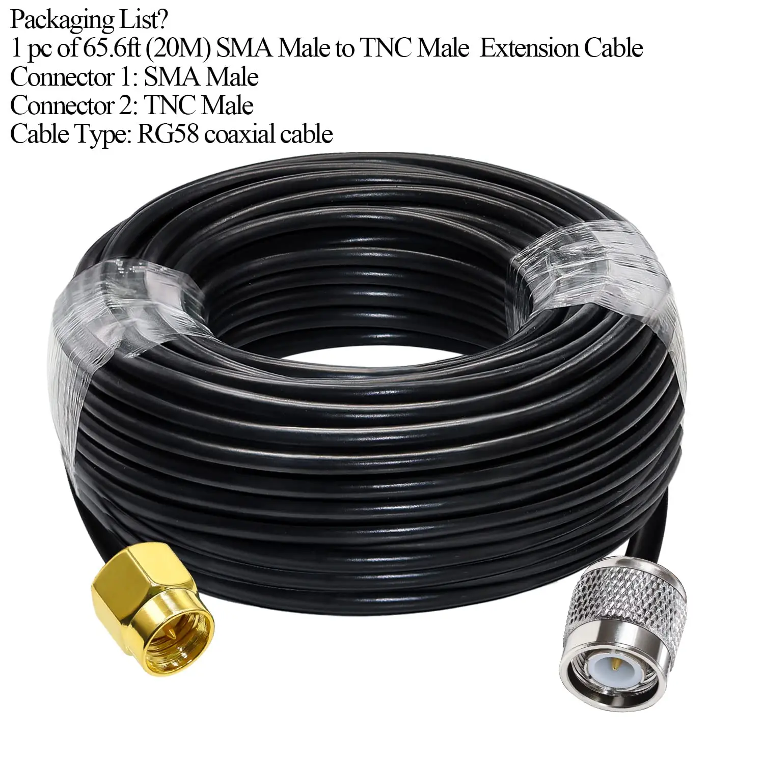 SMA to TNC Cable RG58 Male Plug Low Loss Extension RF Coax Adapter 50 ohm |