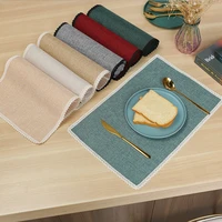 luxury table mats for dining table cotton linen coffee cup plates place mat woven vintage tableware heat insulation coaster