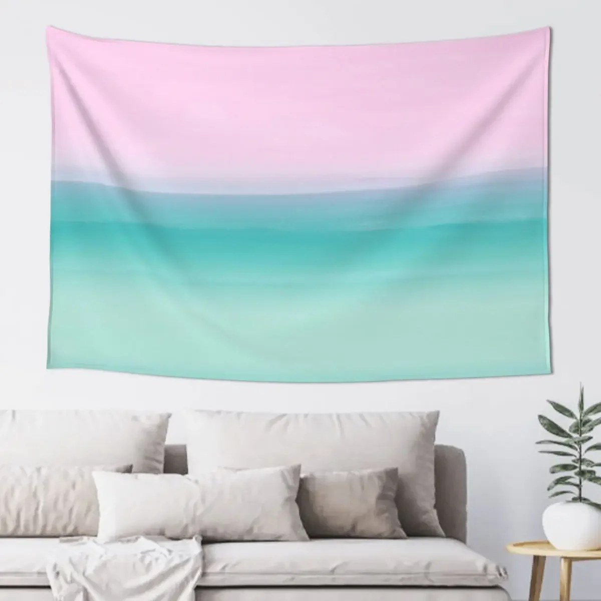 Сенсорная морская пена бирюзово-розовая акварель абстрактная # 1 живопись декор