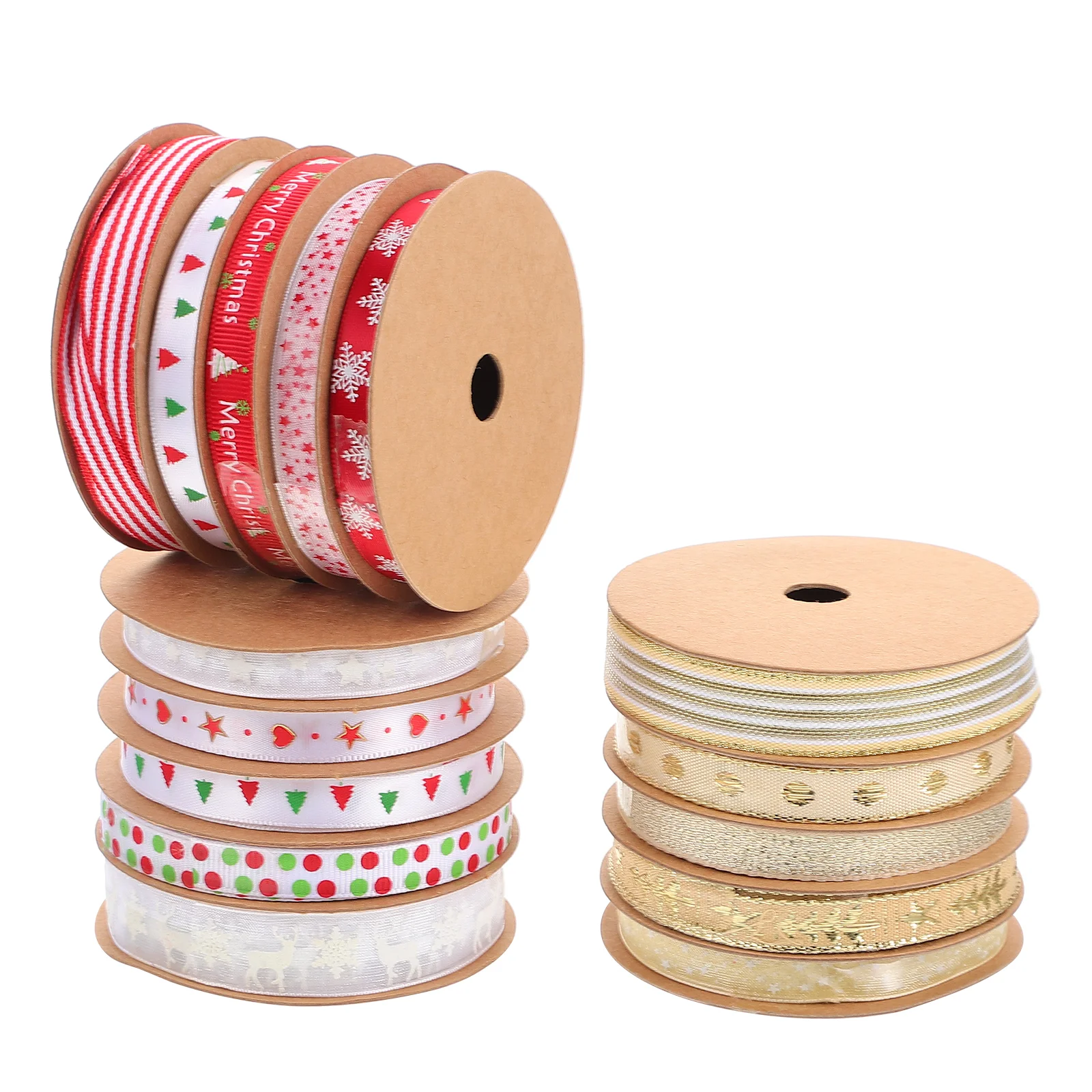 

Rolls of Multi-purpose Xmas Ribbon Ornament Exquisite Christmas Decorative Ribbon