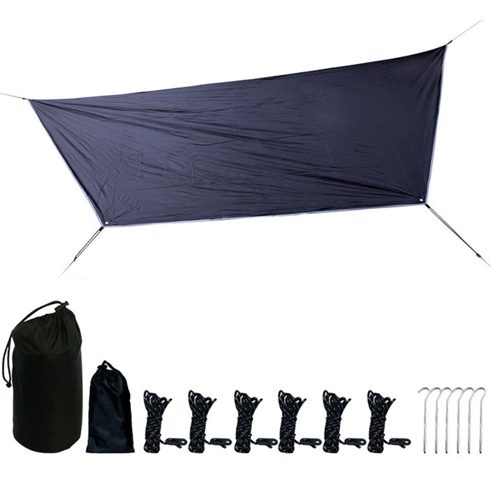 

Hammock Camping Tarp Portable And Lightweight Waterproof Shelter For Rain Fly Sunshade Outdoor Canopy To Set Up Easily With Carr
