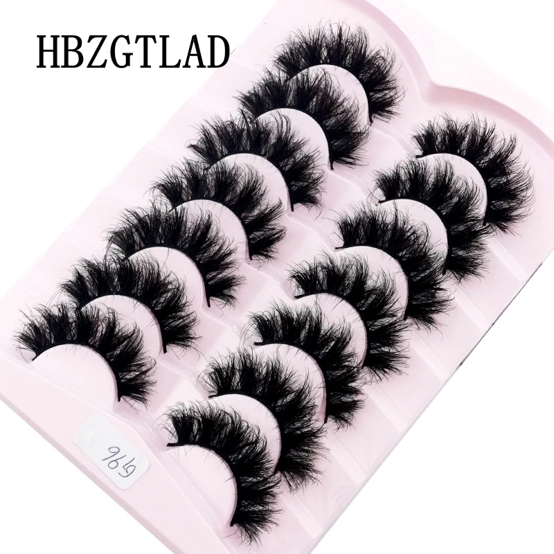 

7 Pairs 25 mm 3d Mink Lashes Bulk Faux with Custom Box Wispy Natural Mink Lashes Pack Short Wholesales Natural False Eyelashes