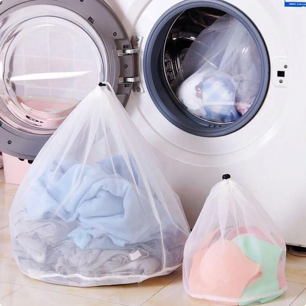 

Polyester Mesh Storage Bag Laundry Bag Drawstring Strap Clothes Capacity And Debris Clean Dirty Large Tidy Storage Pocket L2j1